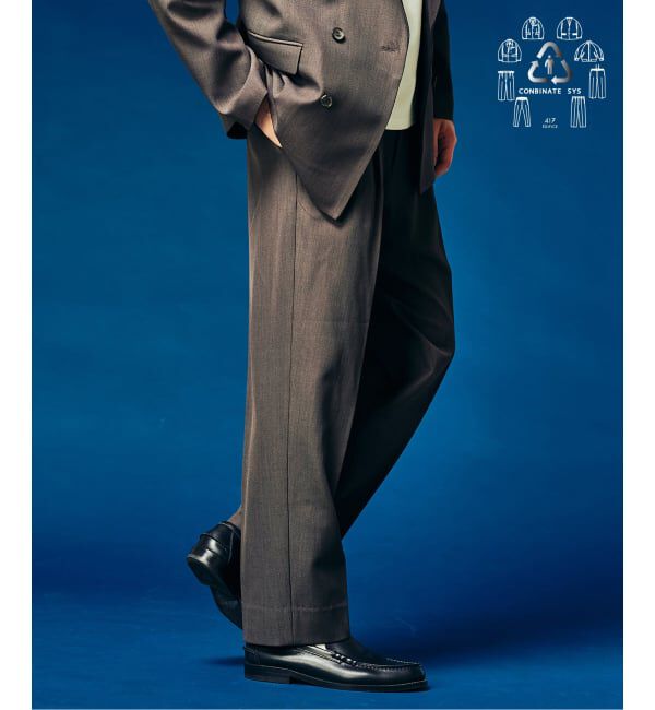 417 EDIFICE「&rdquo;4WAYストレッチ&rdquo; オーセンティック2タックパンツ」|スラックス|ブラウン