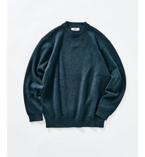 417 EDIFICE「コットンカシミヤ スムース クルーニット」|ニット・セーター|カーキ A