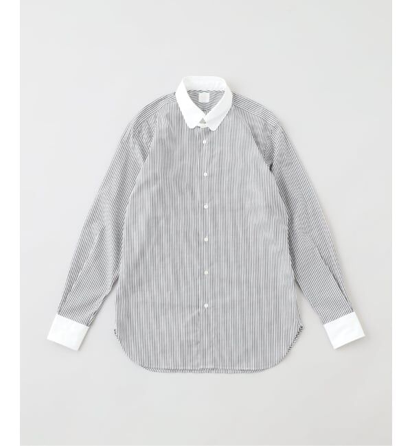 EDIFICE「D.SHORT ROUND TAB クレリック ストライプ」|シャツ・ブラウス|