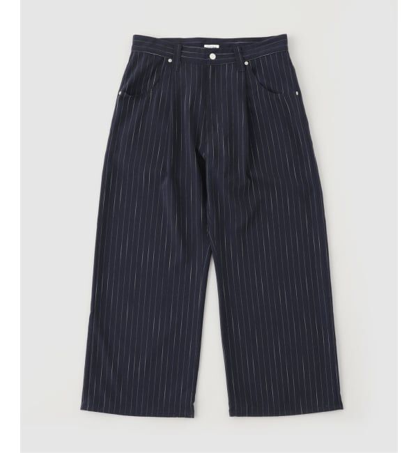 PULP「JIEDA / ジエダ STRIPE WIDE ONE TUCK PANTS」|スラックス|ネイビー