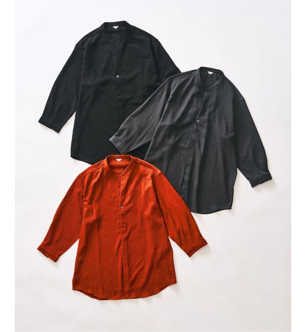 417 EDIFICE「クレープ クロップドスリーブ スキッパーシャツ」|シャツ・ブラウス|