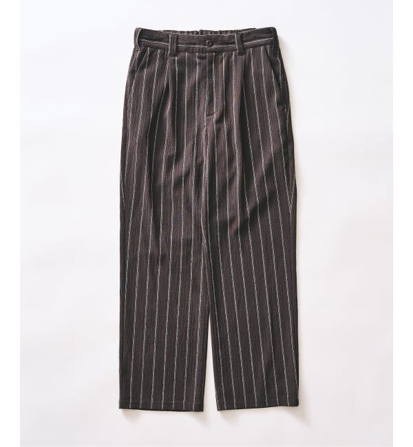 417 EDIFICE「ストライプ ジャージー トラックパンツ」|スラックス|グレー