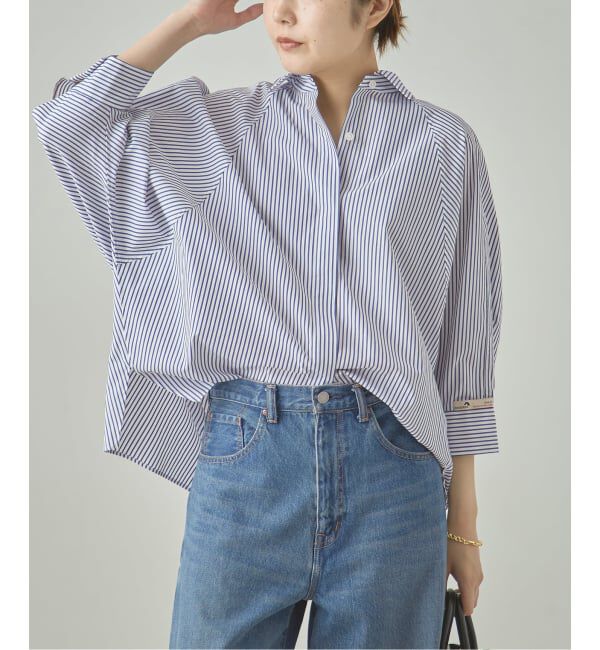 journal standard L'essage「SIDOGRASボリュームスリーブシャツ」|シャツ・ブラウス|ネイビー