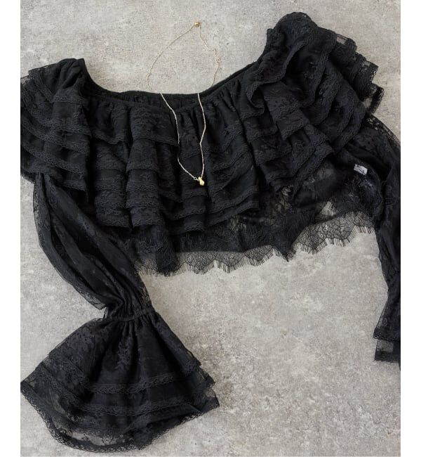 JOURNAL STANDARD「別注【Ayumi.Hamamoto&times;JOURNALSTANDARD】A/H 2WAY レースBL」|シャツ・ブラウス|ブラック