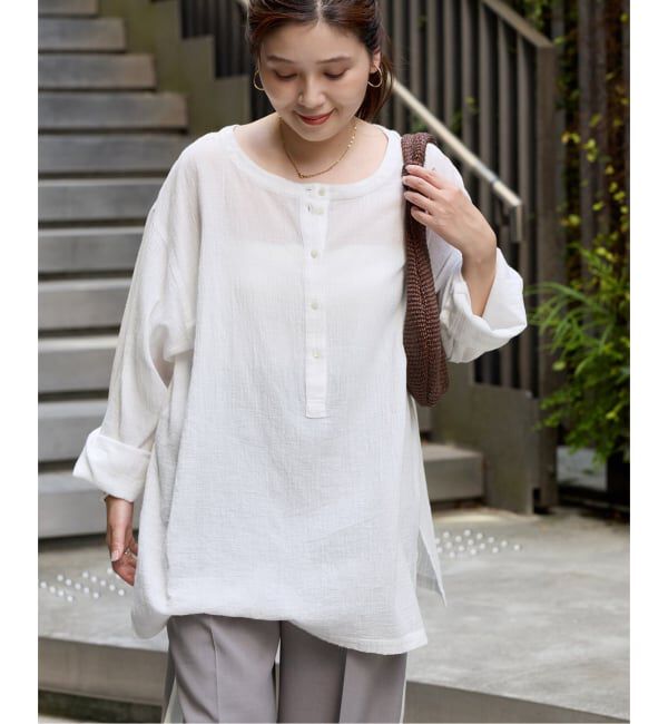 JOURNAL STANDARD「《追加予約》ソフトガーゼ2WAYビッグプルオーバー」|シャツ・ブラウス|ホワイト