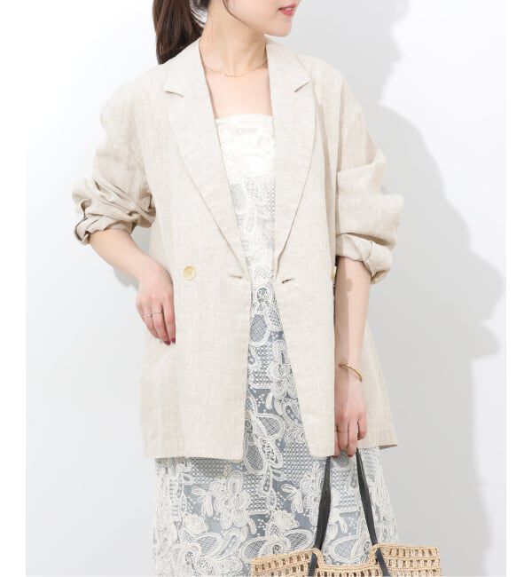 JOURNAL STANDARD relume「《予約》ベルギーリネンテーラードダブルジャケット」|テーラードジャケット|