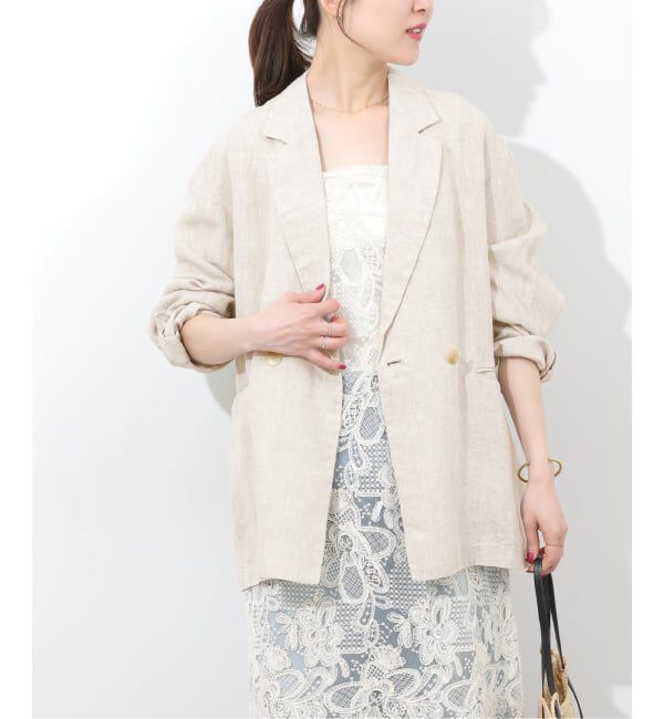 JOURNAL STANDARD relume「《予約》ベルギーリネンテーラードダブルジャケット」|テーラードジャケット|