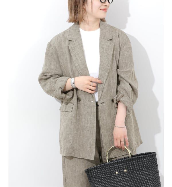 JOURNAL STANDARD relume「《予約》ベルギーリネンテーラードダブルジャケット」|テーラードジャケット|