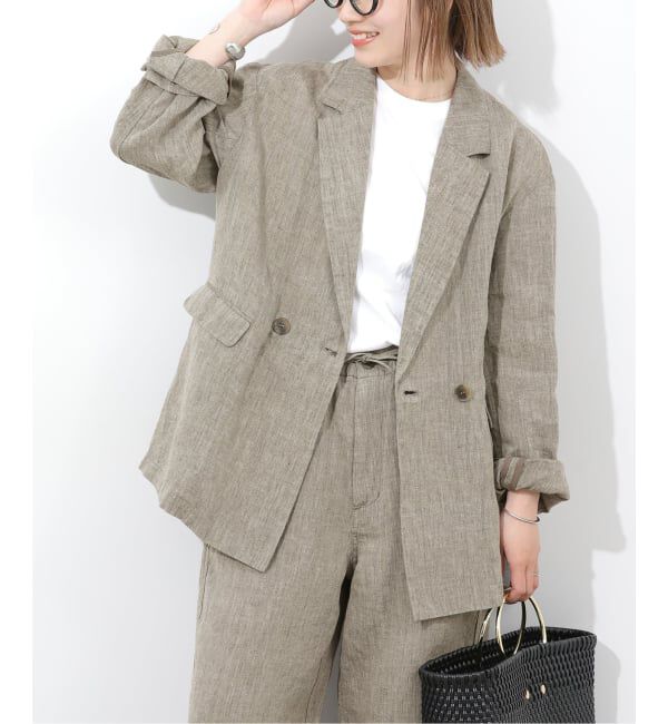 JOURNAL STANDARD relume「《予約》ベルギーリネンテーラードダブルジャケット」|テーラードジャケット|