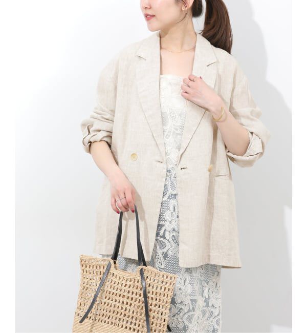 JOURNAL STANDARD relume「《予約》ベルギーリネンテーラードダブルジャケット」|テーラードジャケット|ベージュ