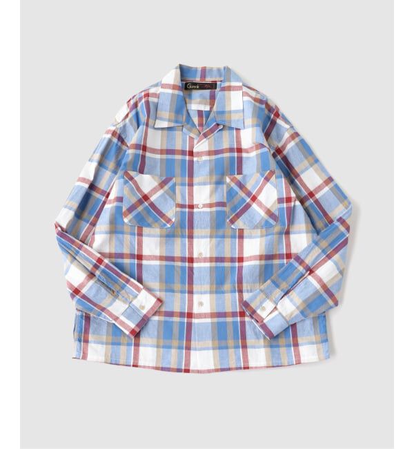 JOURNAL STANDARD「Gurank / グランク Plaid open collar shirts」|シャツ・ブラウス|ブルー