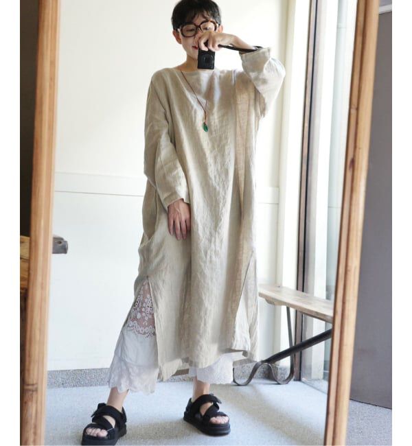 journal standard luxe「《予約》エアリネン Plain-DRESS」|ワンピース|ベージュ