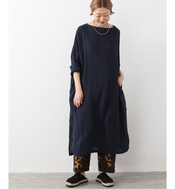 journal standard luxe「《予約》エアリネン Plain-DRESS」|ワンピース|ネイビー