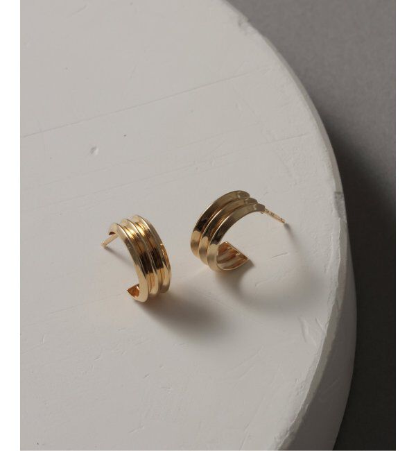 Lilas by Spick&Span「ダブルV線フープピアス K10（両耳）」|ピアス|