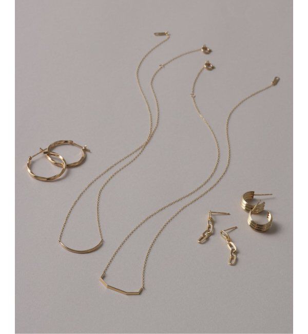 Lilas by Spick&Span「ダブルV線フープピアス K10（両耳）」|ピアス|