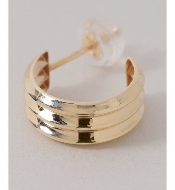 Lilas by Spick&Span「ダブルV線フープピアス K10（両耳）」|ピアス|