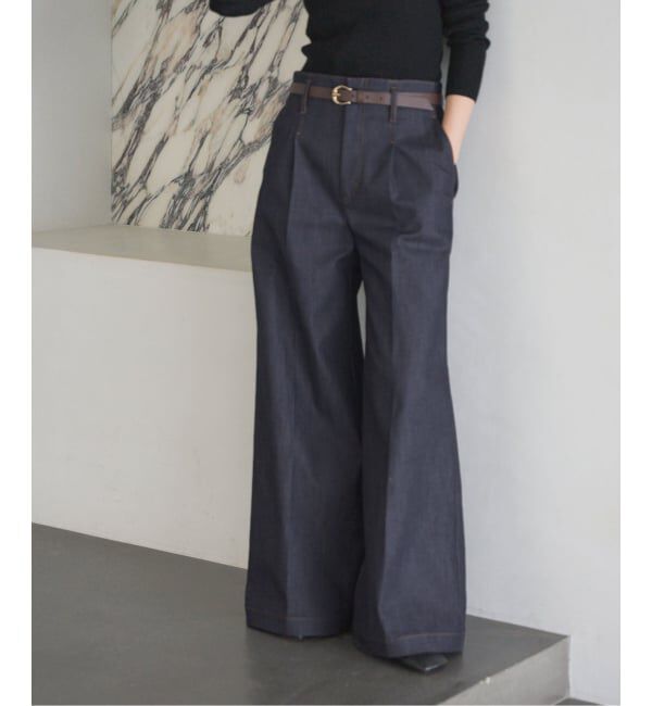 NOBLE「デニムライクスラックス」|デニム|