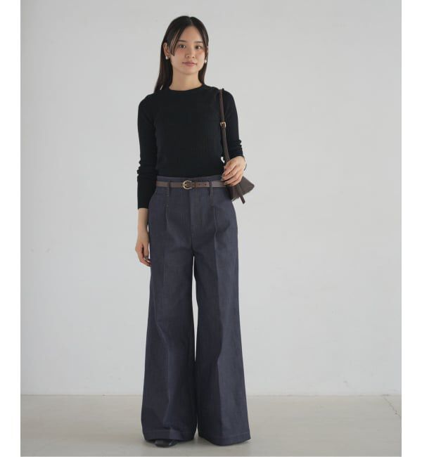 NOBLE「デニムライクスラックス」|デニム|