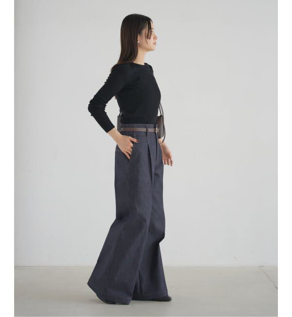 NOBLE「デニムライクスラックス」|デニム|