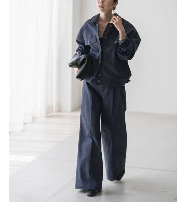 NOBLE「デニムライクスラックス」|デニム|