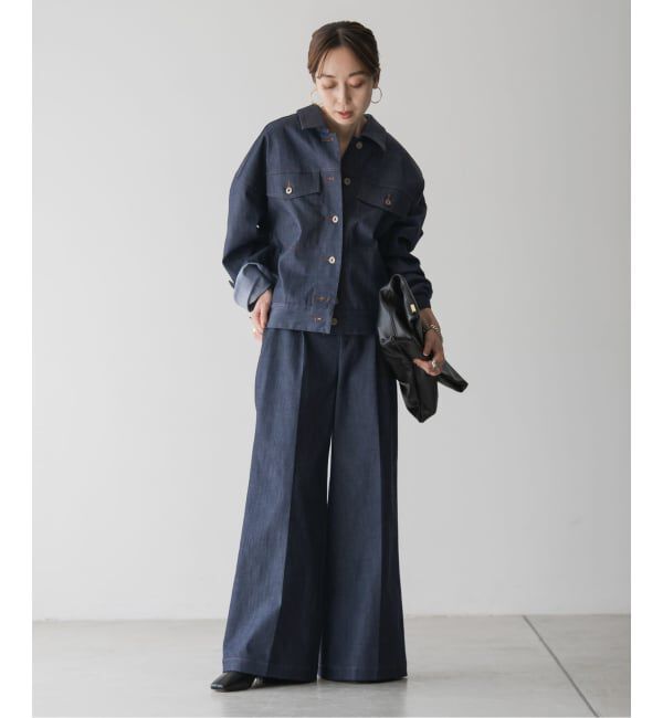 NOBLE「デニムライクスラックス」|デニム|