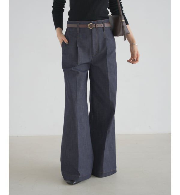 NOBLE「デニムライクスラックス」|デニム|