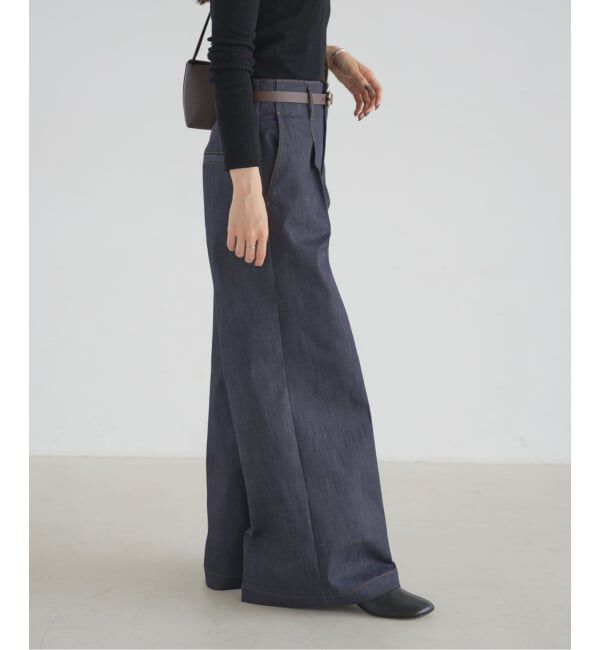 NOBLE「デニムライクスラックス」|デニム|