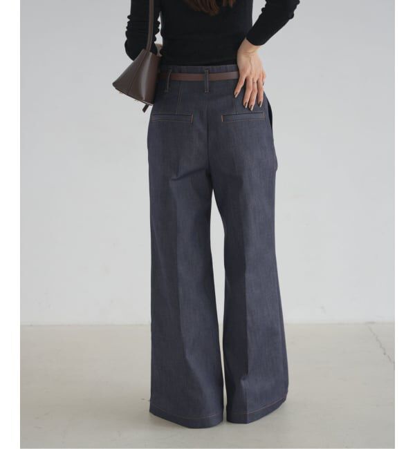 NOBLE「デニムライクスラックス」|デニム|