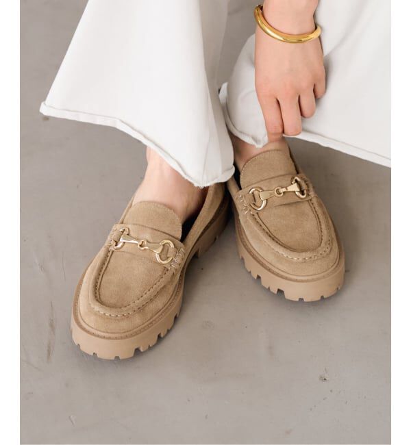 FRAMeWORK「ARTESANOS ビット付きスウェードローファー」|ローファー|ベージュ