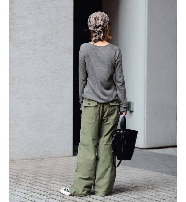 FRAMeWORK「≪追加≫ミリタリースラブバックサテンベイカーパンツ 4」|カーゴ|