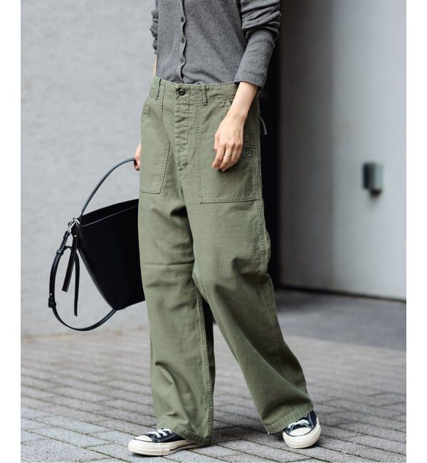 FRAMeWORK「≪追加≫ミリタリースラブバックサテンベイカーパンツ 4」|カーゴ|