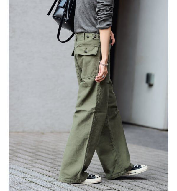 FRAMeWORK「≪追加≫ミリタリースラブバックサテンベイカーパンツ 4」|カーゴ|