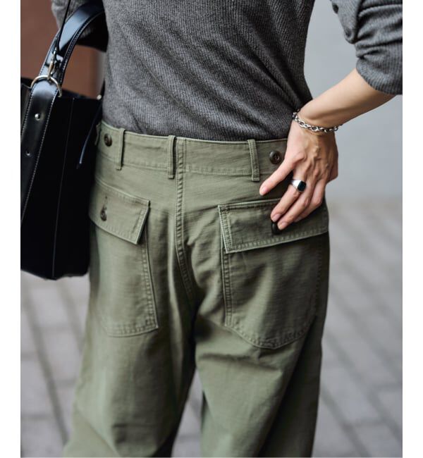 FRAMeWORK「≪追加≫ミリタリースラブバックサテンベイカーパンツ 4」|カーゴ|