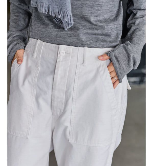 FRAMeWORK「≪追加≫ミリタリースラブバックサテンベイカーパンツ 4」|カーゴ|