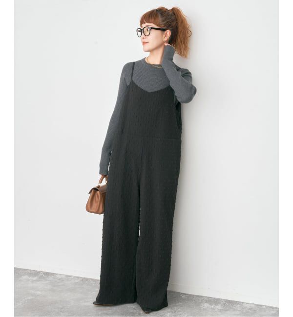 Spick and Span「《WEB限定 / 追加》ドットジャガードサロペット」|オールインワン|