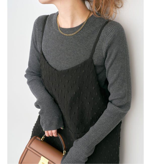 Spick and Span「《WEB限定 / 追加》ドットジャガードサロペット」|オールインワン|