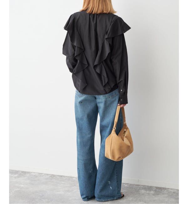 Spick and Span「スタンドカラーラッフルフリルブラウス」|シャツ・ブラウス|