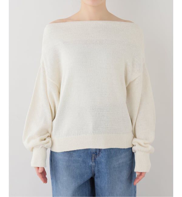 Spick and Span「シルクコンペーパーヤーンニュアンスネックニット」|ニット・セーター|
