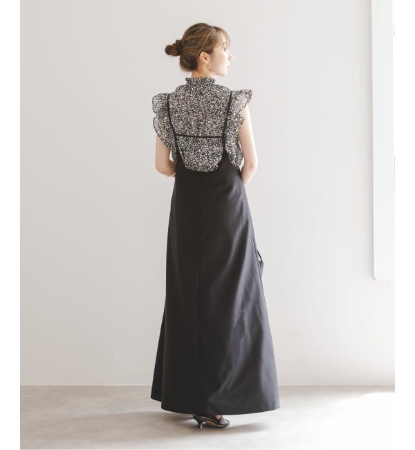 NOBLE「《WEB&一部店舗限定・追加予約》シャーリングフリルノースリブラウス」|シャツ・ブラウス|