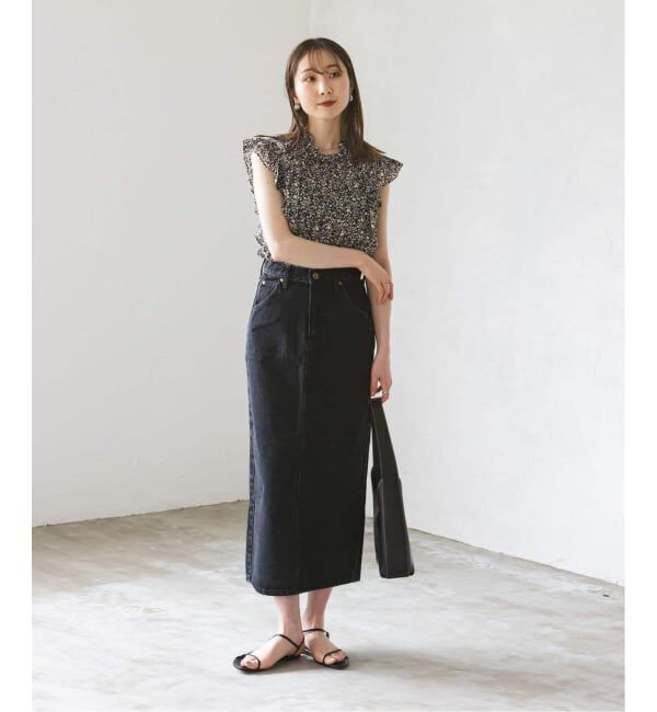 NOBLE「《WEB&一部店舗限定・追加予約》シャーリングフリルノースリブラウス」|シャツ・ブラウス|