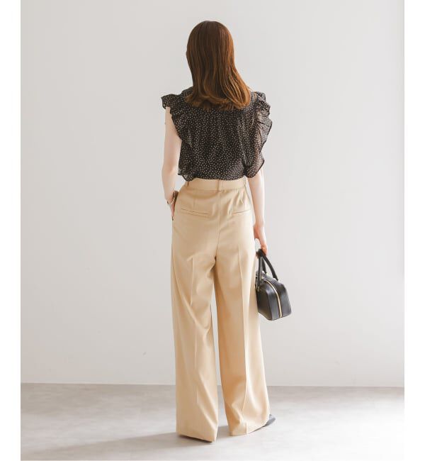 NOBLE「《WEB&一部店舗限定・追加予約》シャーリングフリルノースリブラウス」|シャツ・ブラウス|