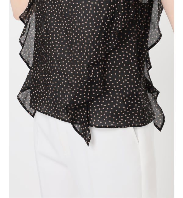 NOBLE「《WEB&一部店舗限定・追加予約》シャーリングフリルノースリブラウス」|シャツ・ブラウス|