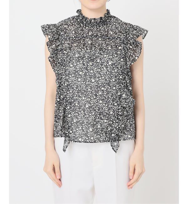 NOBLE「《WEB&一部店舗限定・追加予約》シャーリングフリルノースリブラウス」|シャツ・ブラウス|