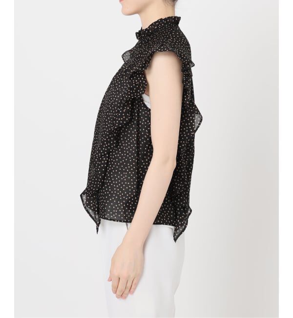 NOBLE「《WEB&一部店舗限定・追加予約》シャーリングフリルノースリブラウス」|シャツ・ブラウス|