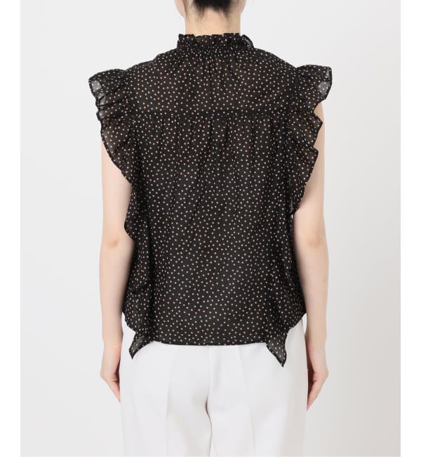 NOBLE「《WEB&一部店舗限定・追加予約》シャーリングフリルノースリブラウス」|シャツ・ブラウス|