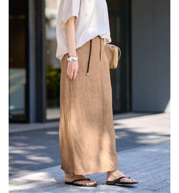 FRAMeWORK「≪予約≫レーヨンリネンピグメントタイトスカート」|スカート|
