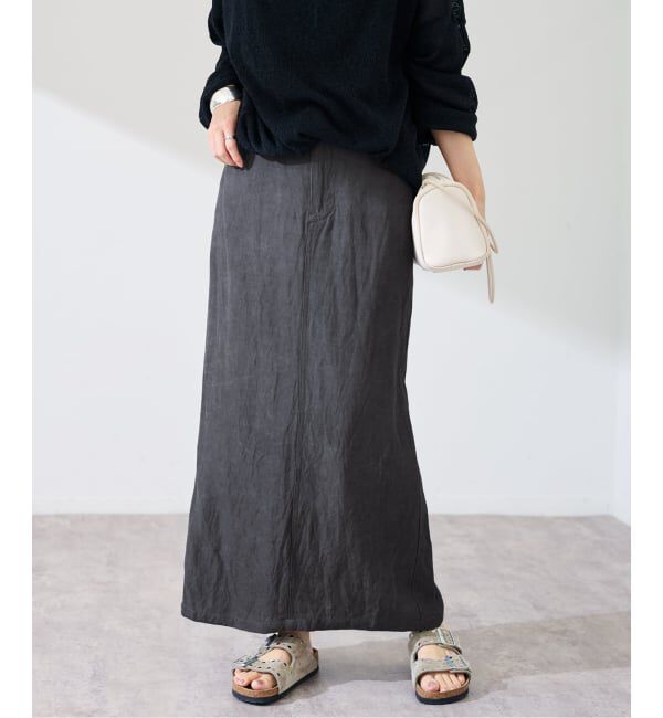 FRAMeWORK「≪予約≫レーヨンリネンピグメントタイトスカート」|スカート|