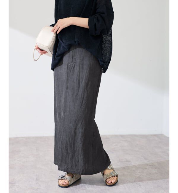FRAMeWORK「≪予約≫レーヨンリネンピグメントタイトスカート」|スカート|