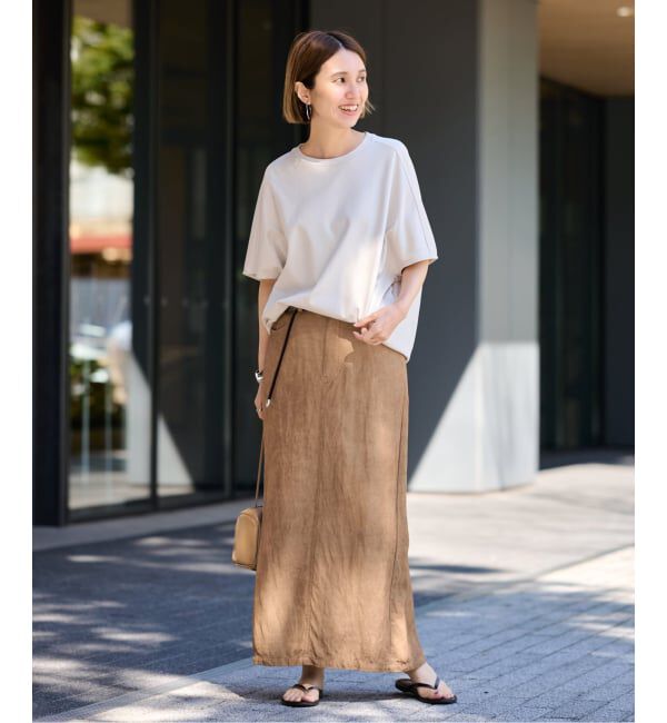 FRAMeWORK「≪予約≫レーヨンリネンピグメントタイトスカート」|スカート|