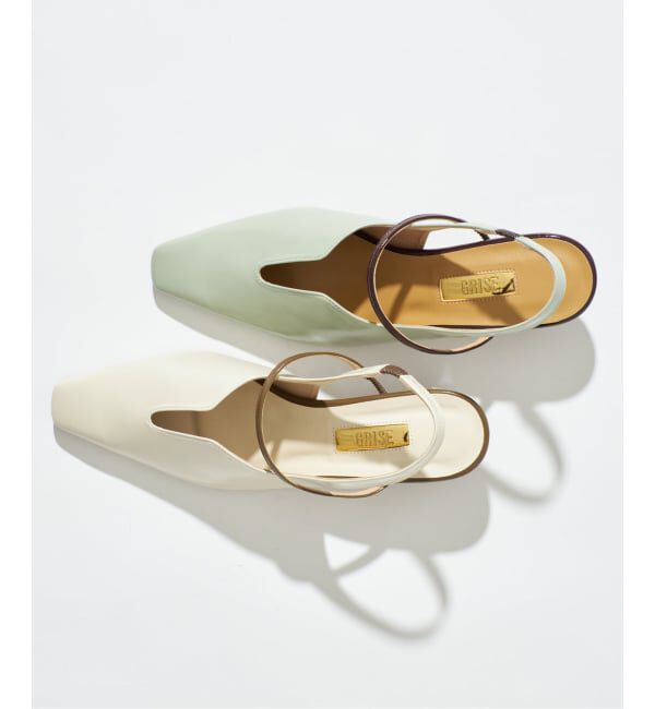 GRISE「《追加》GRISE4cmナロースクエアウェーブスリングバック」|パンプス|